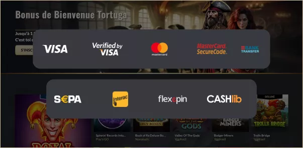 Moyens de Paiement sur Tortuga Casino